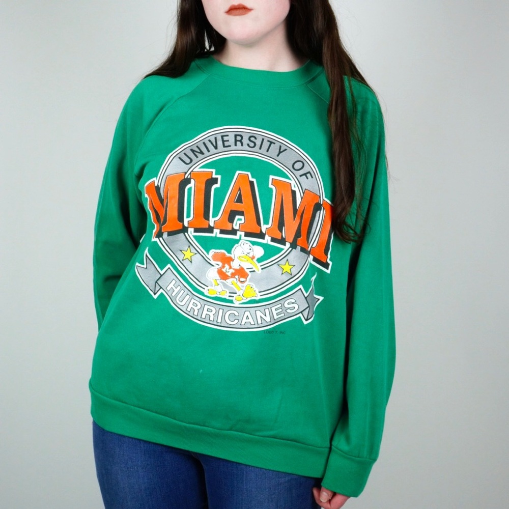 University Miami Hurricanes Retro Crewneck Sweater